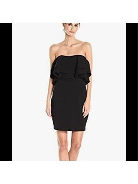 🎉LULUS Black Ruffle Cocktail Dress - Size S, 1lb.